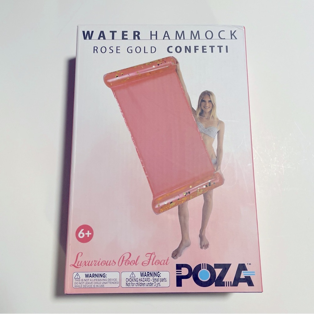 Inflatable Pool Hammock - Luxurious Confetti-Filled Pool Lounger Float, New